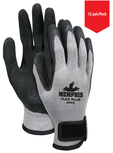 MCR Memphis 9688V FlexPlus 10 Gauge Cotton/Polyester Latex Palm, Adjustable Wrist -12Pr/Pk