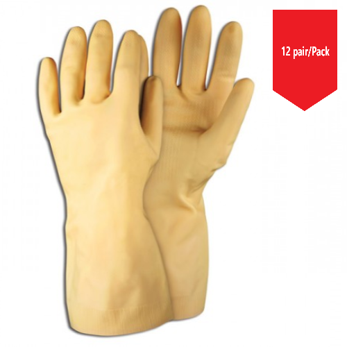 MCR Safety®  Canners Glove, 18 mil Latex Unlined, Straight Cuff, Amber color - 12Pr/Pk