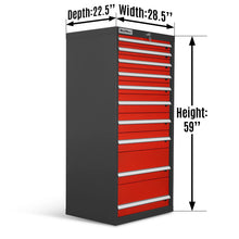 Load image into Gallery viewer, MechMaxx Heavy Duty Modular Drawer Cabinet - Drawer, 59" H x 28.5" W x 22.5" D Tool Storage Organizer, Steel Construction