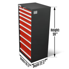 Load image into Gallery viewer, MechMaxx Heavy Duty Modular Drawer Cabinet – 9 Drawer, 59" H x 28.5" W x 22.5" D Tool Storage Organizer, Steel Construction