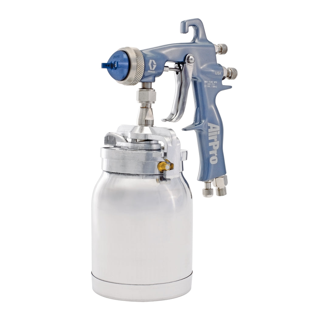 AirPro Air Spray Siphon Feed Gun, Compliant, 0.055 inch (1.4 mm) Nozzle, Metal Siphon Cup
