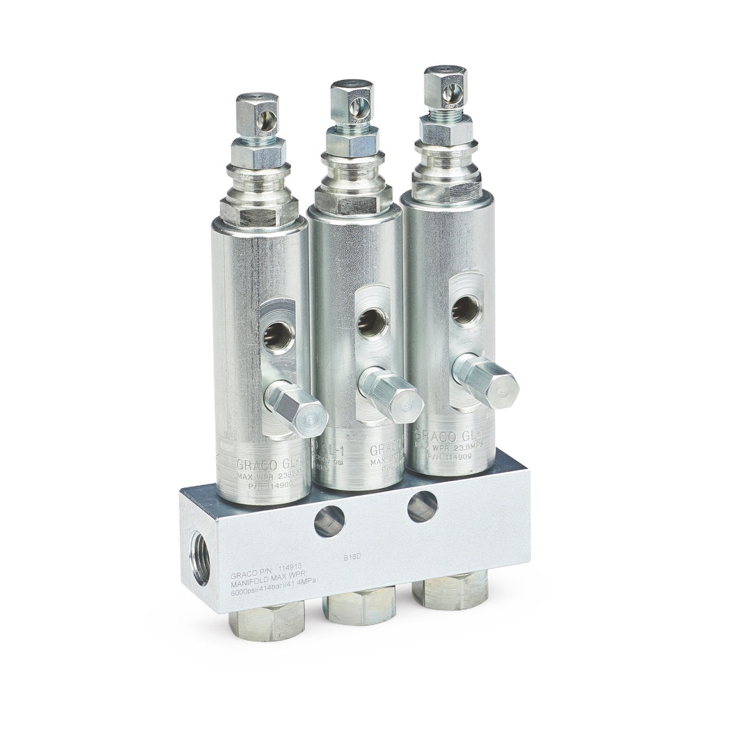 Graco GL-1™ Grease Injectors - 3 Injectors and Manifold