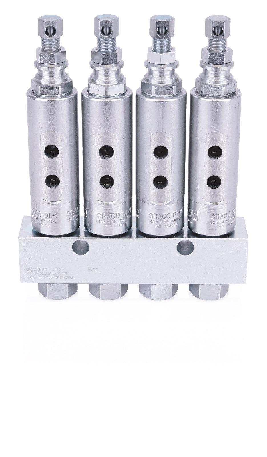 Graco GL-1™ Grease Injectors - 4 Injectors and Manifold