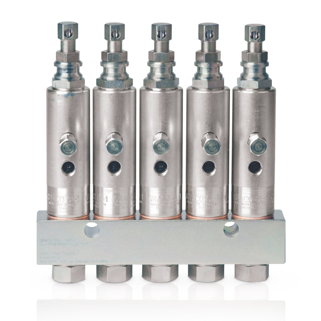 Graco GL-1™ Grease Injectors - 5 Injectors and Manifold
