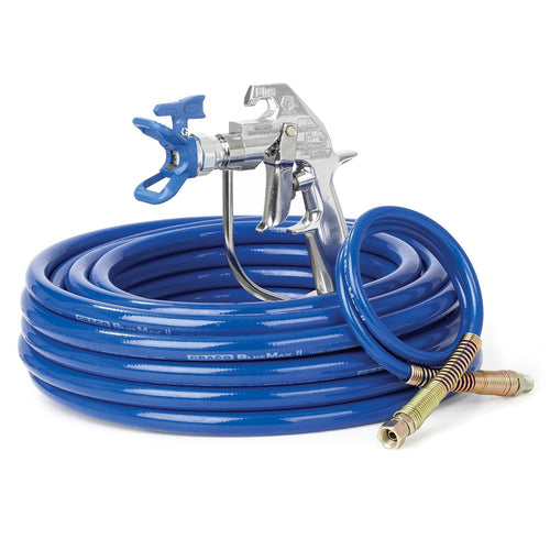 Silver Plus Airless Spray Gun, RAC X, BlueMax II Airless Hose, 3/8 in x 50 ft, 3 ft Whip Hose