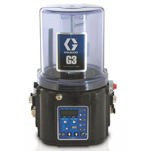 Graco G3™ Max Grease Lubrication Pump, 90-240 VAC, 2L, Follower Plate, Low Level with Controller, 1 Sensor, DIN, Vent Valve