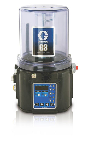 Graco G3™ Pro Grease Lubrication Pump, 24 VDC, 4 Liter, Low Level with Controller, Remote Manual Run, CPC