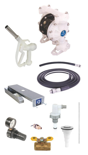 SD™ Blue Pump Drum Package - 2 ft (0.61 m) Suction Hose Length - Manual Nozzle - 3/4 in. BSPP Fittings