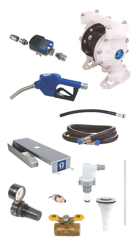 SD™ Blue Pump Drum Package - 2 ft (0.61 m) Suction Hose Length - Automatic Nozzle - 3/4 in. BSPP Fittings