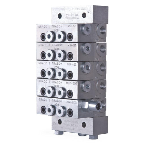 Graco Trabon® MSP Divider Valve - 8 Section Base Plate Assemblies - BSPP