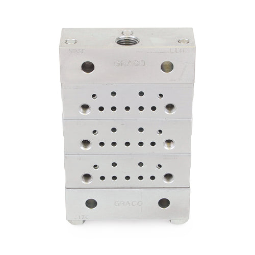 Graco Trabon® MSP Stainless Steel Divider Valve - 3 Section Base Plate Assembly, NPSF