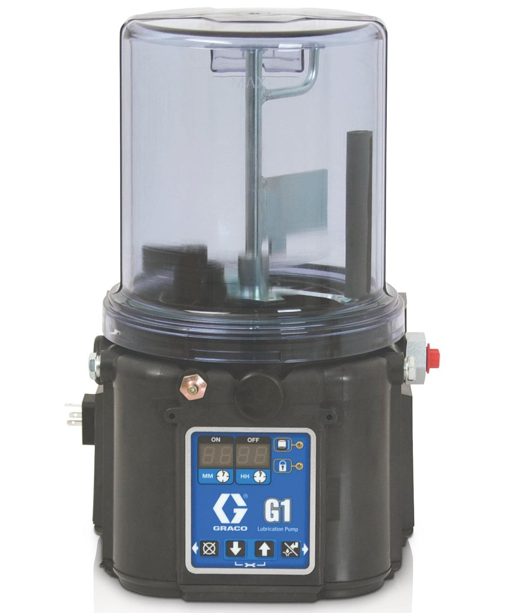 Graco G1™ Plus Grease Lubrication Pump, 90-240 VAC, 8 Liter, DIN, Follower Plate, Low Level