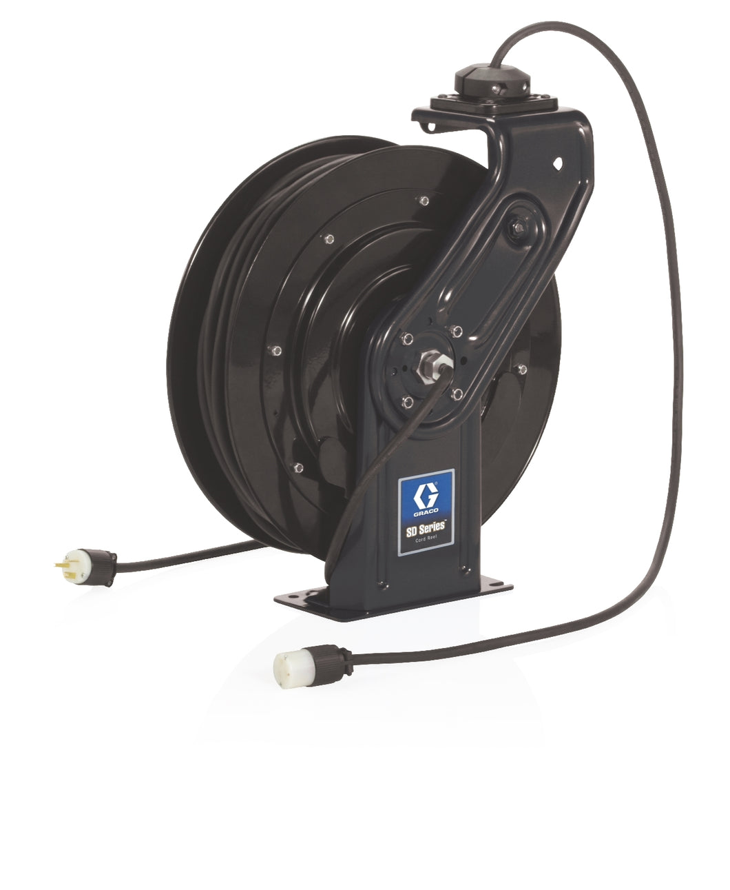 SD™ 5 Series 120 Volt Cord Reel - Single Industrial Receptacle - 35 ft (10 m), 12 AWG, 20 Amp Cord- Black