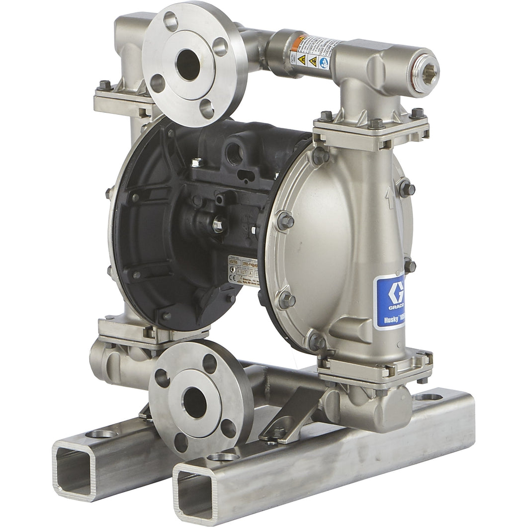 Husky 1050 (Horizontal Outlet) SS Pump, AL Center Section, SS Seats, PTFE Balls & PO Diaphragm