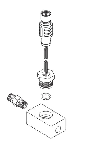 Pressure Transducer Kit, 100 psi (7 bar, 0.7 MPa). Used to measure fluid or air pressure.