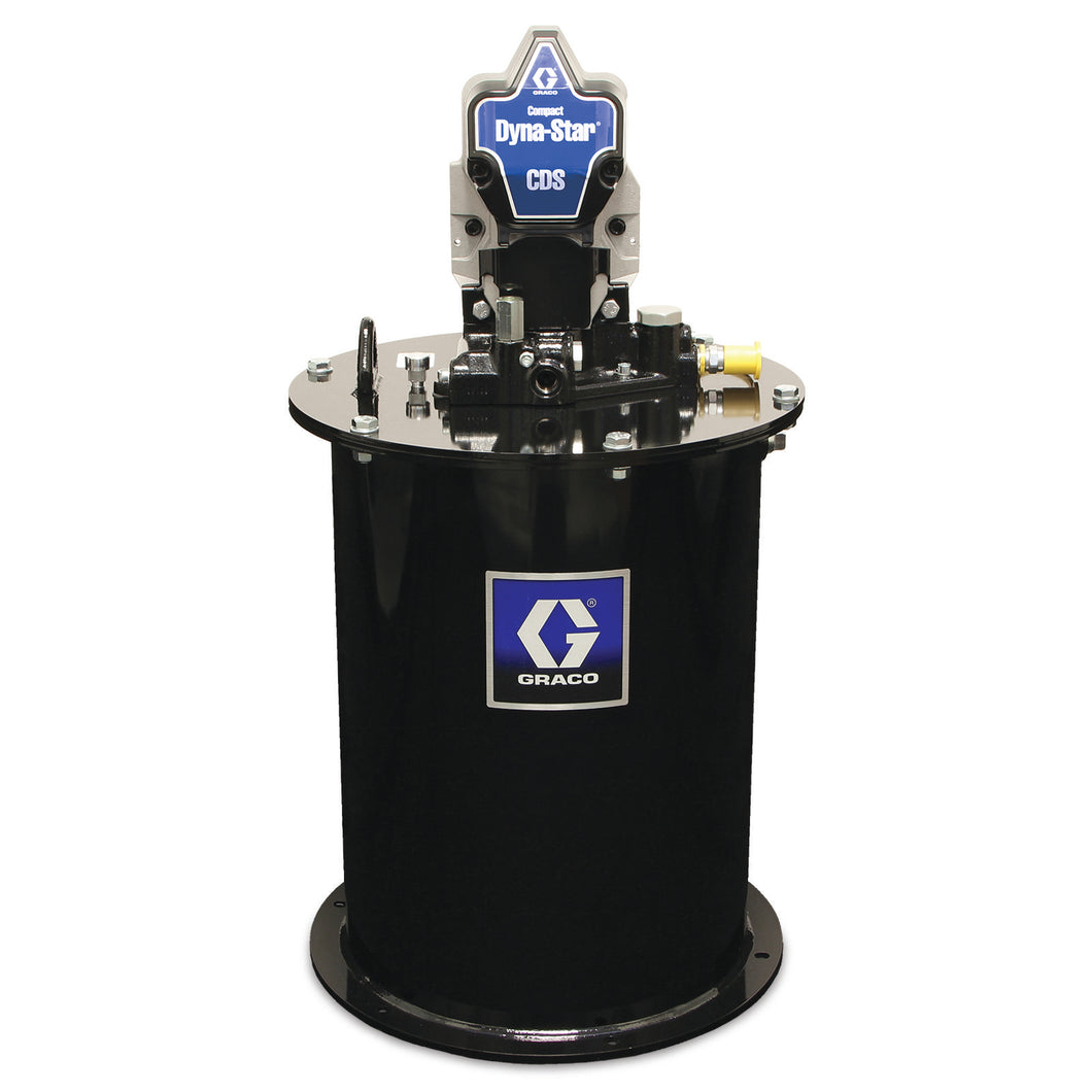 Graco Compact Dyna-Star® 24 VDC Grease Pump and 60 lb Reservoir, Follower Plate, Low-Level Switch