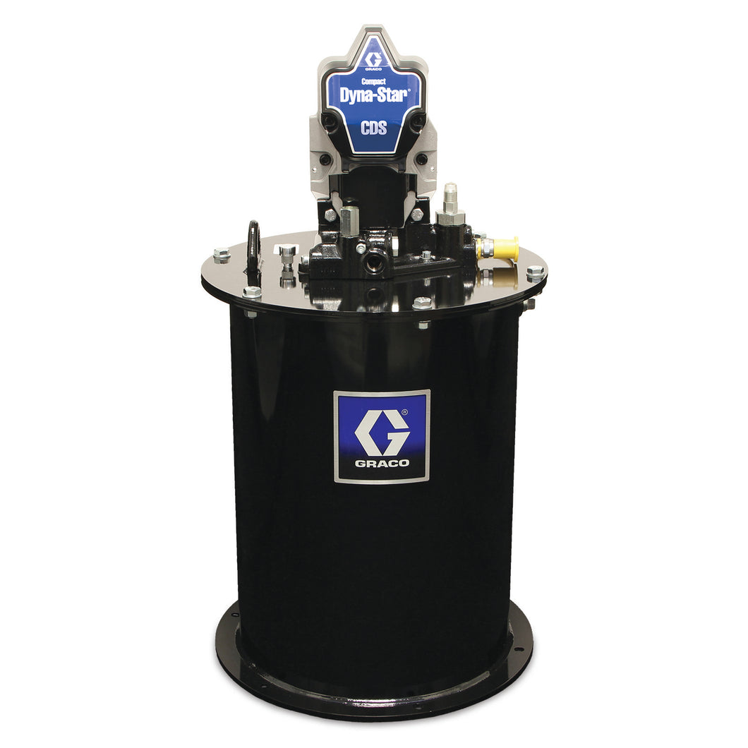 Graco Compact Dyna-Star® 24 VDC Grease Pump and 60 lb Reservoir, Follower Plate, Level Reporting, Auto-Fill Shut Off