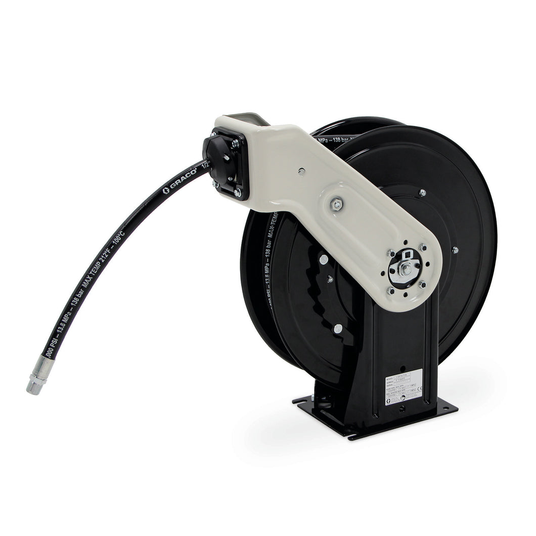 Graco XDX™ 20, Oil, 1/2 in (13 mm) Inlet, Bare Reel (1/2 in X 50 ft (13 mm X 15 m) Capacity), NPT, Truck/Bench Mount, White