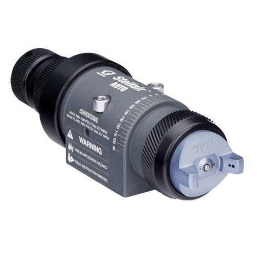 Stellair automatic air spray gun, conventional, 0.042 in (1.1 mm) nozzle for general applications with a fluid control knob