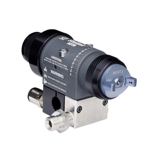 Stellair automatic air spray gun, conventional, 0.055 in (1.4 mm) nozzle for general applications, with a side inlet manifold (metric)