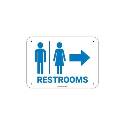 PIG Restroom Right Arrow Sign 14