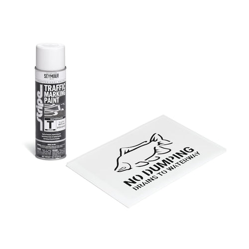 Storm Drain Stencil Kit, Storm Drain Marker, 12.375in W x 18in L, 3PK