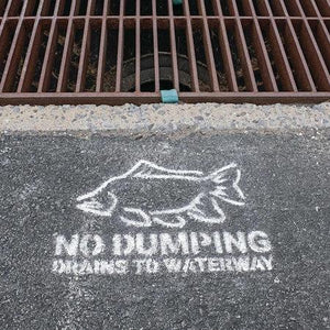 Storm Drain Stencil, Storm Drain Marker, 12.375in W x 19in L, 3PK