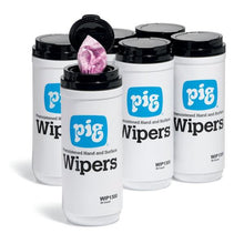 Load image into Gallery viewer, PIG Premoistened Hand and Surface Wiper 180 wipers/case, 30 wipers/disp, 6 disp/case 12" L x 10" W