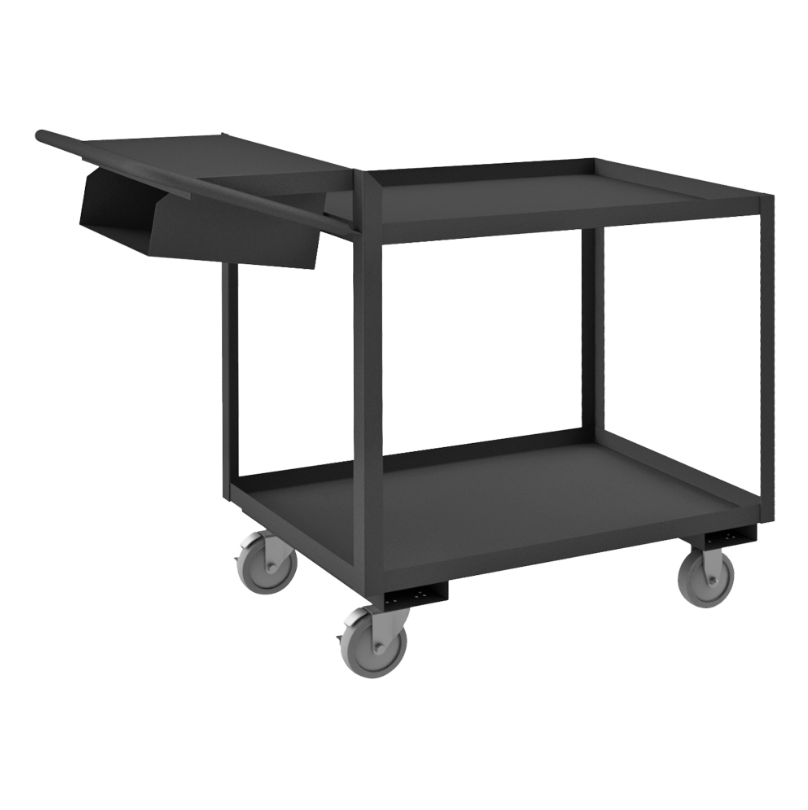 Durham OPCPFS-2436-2-95 Order Picking Cart, 2 Shelves With Lips Up, 24 X 36