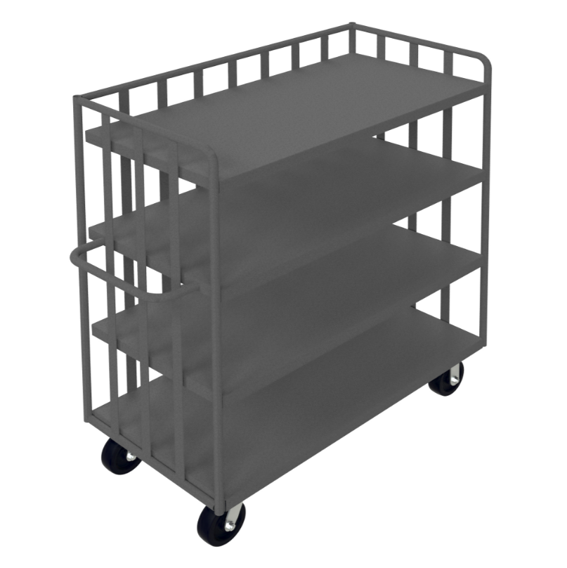 Durham OPT-4824-4-6PH-95 Open Portable Truck, 3 Shelves, 1 Base Shelf, 3000 Lbs. Capacity, 48 X 24