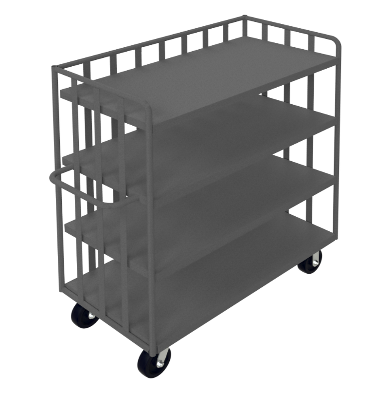 Durham OPT-7224-95 Open Portable Truck, 3 Shelves, 1 Base Shelf, 3600 Lbs. Capacity, 72 X 24