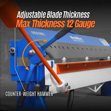 Load image into Gallery viewer, MechMaxx 100-inch Manual Sheet Metal Brake - 12 Gauge Bending Capacity, Adjustable Fingers, 8 Ft. Heavy-Duty Steel Construction, Precision Bending for Box and Pan PB10012