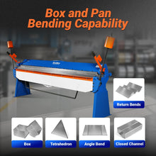 Load image into Gallery viewer, MechMaxx 120-inch Manual Sheet Metal Brake - 14 Gauge Bending Capacity, Adjustable Fingers, Heavy-Duty Steel Construction, Precision Bending for Box and Pan PB12014