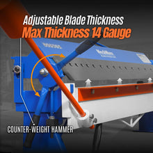 Load image into Gallery viewer, MechMaxx 120-inch Manual Sheet Metal Brake - 14 Gauge Bending Capacity, Adjustable Fingers, Heavy-Duty Steel Construction, Precision Bending for Box and Pan PB12014