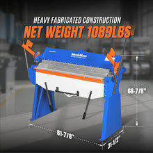 Load image into Gallery viewer, MechMaxx 48” Manual Pan and Box Brake - Heavy Duty, Durable Construction, 12 Gauge Mild Steel, 135° Bending Angle, Individual Bending Fingers" PB4812