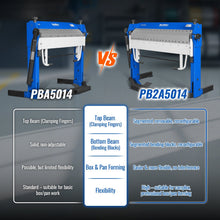 Load image into Gallery viewer, MechMaxx 50-Inch Foot Clamp Pan and Box Brake, Light Duty Sheet Metal Folding Machine, 0–135° Bending Angle, 1.9" Clamping Lift, 2" Box Depth PBA5014