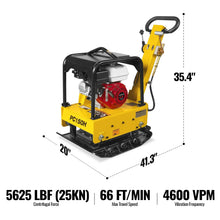 Load image into Gallery viewer, MechMaxx Honda GX160 Reversible Plate Compactor with Wheel Kit and Extension Plates, 5625 lb Centrifugal Force, PC150H