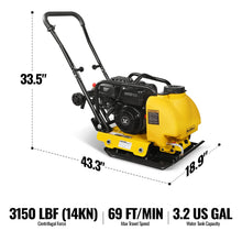 Load image into Gallery viewer, MechMaxx 5.8 HP Vibratory Plate Compactor with Wheel Kit, 3150 lb Centrifugal Force for Soil, Gravel, Asphalt and Paver Base, PC80Z