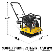Load image into Gallery viewer, MechMaxx 5.8 HP Vibratory Plate Compactor with Wheel Kit, 3600 lb Centrifugal Force for Soil, Gravel, Asphalt and Paver Base, PC90Z