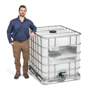 Rebottled 275 Gallon Caged Poly IBC Tote