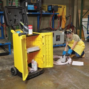 PIG® Battery Acid-Neutralizing Spill Kit in High-Visibility Spill Cart