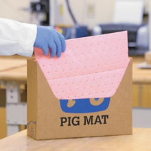 Load image into Gallery viewer, PIG® HazMat Chemical Absorbent Mat Pad in Lab Bench Box® Dispenser