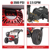 Load image into Gallery viewer, Simpson PowerShot PS61002-S 3500 PSI @ 2.5 GPM Honda GX200 AAA Triplex Cold Water Gas Pressure Washer (61014) 49-State