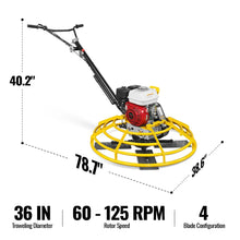 Load image into Gallery viewer, MechMaxx Honda GX160 36 in Walk-Behind Concrete Power Trowel with Blades and Float Pan, PT36H