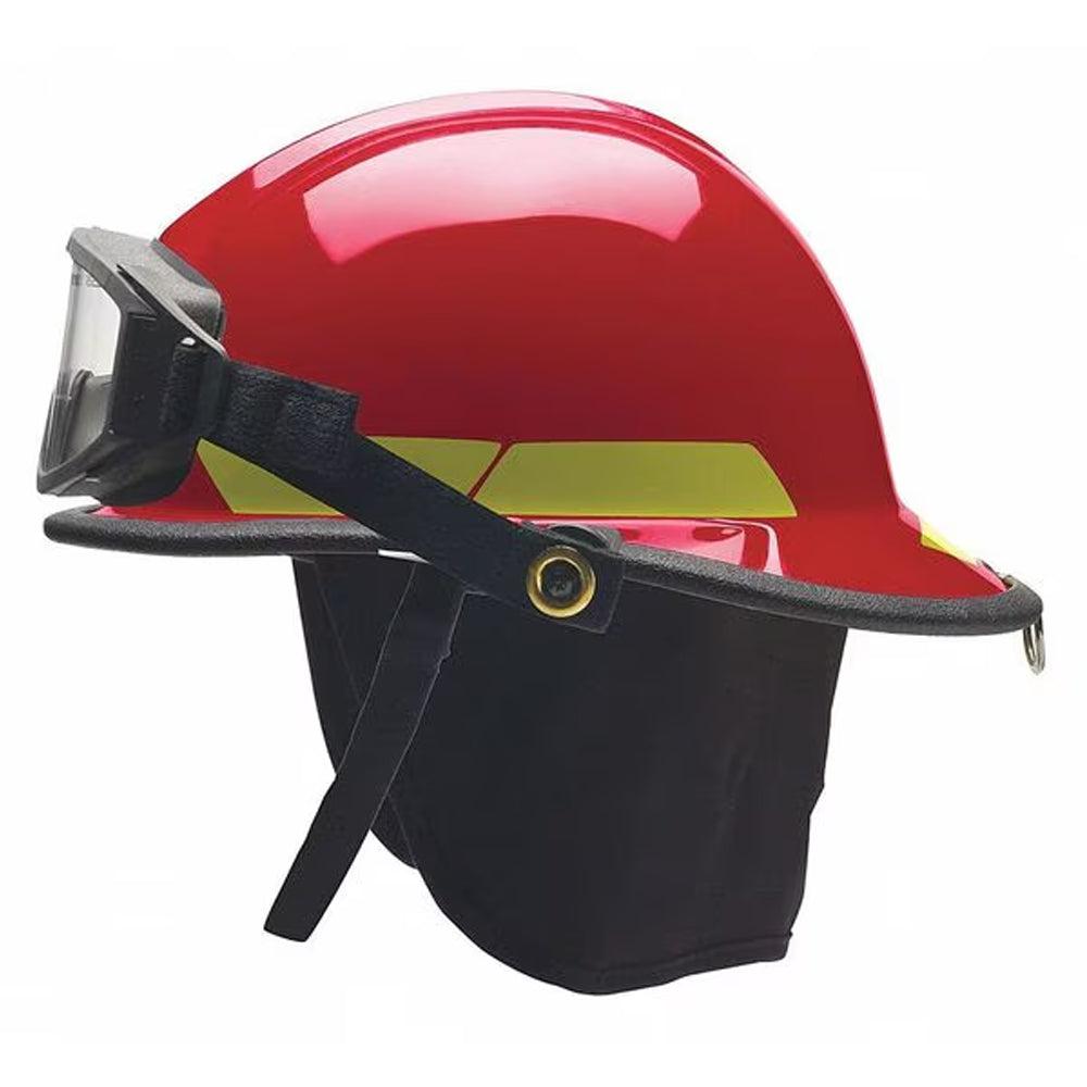 Bullard Fire Helmet, Ultem(R), Red, Fire Pro Goggle