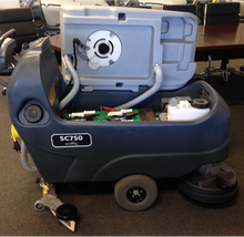 Load image into Gallery viewer, Refurbished Advance SC750™ 26D Walk-Behind Floor Scrubber Four 242 Ah wet batteries, EcoFlex™, shelf charger, pad holders