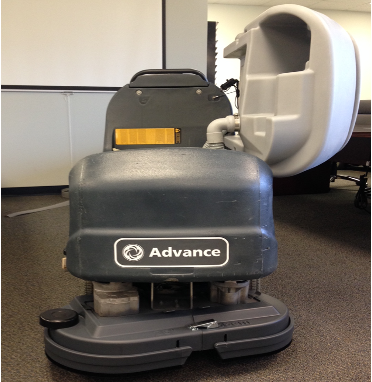 Refurbished Advance SC750™ 26D Walk-Behind Floor Scrubber Four 242 Ah wet batteries, EcoFlex™, shelf charger, pad holders