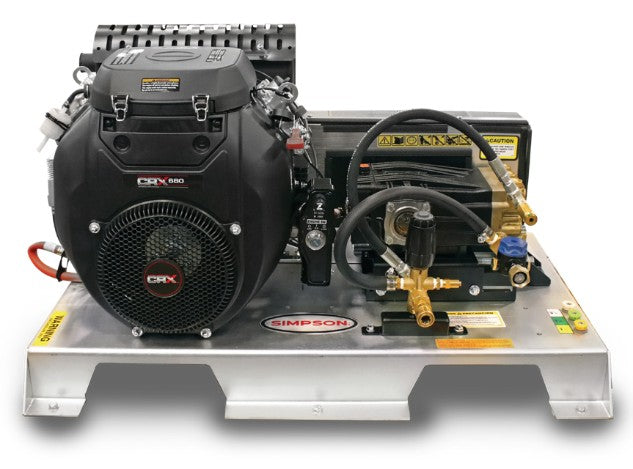 Simpson TM3080141E 3000 PSI 8.0 GPM High-Flow Skid Pressure Washer CRX® 680 Electric Start, UDOR® Belt Drive Pump, Aluminum Base