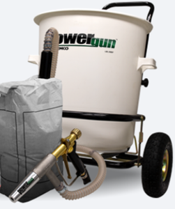 Clemco Sandblast Power Gun w/ 30-ft Air & Material hose (W/ HOPPER & CART)