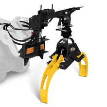 Load image into Gallery viewer, MechMaxx 59" Multi-purpose Hydraulic Rotating Log Grapple For Mini Skid Steer, 1500lbs Lift Capacity, 360° Rotational Ability